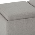 thumbnail image 3 of Avalon 42 inch Wide Contemporary Storage Ottoman in Cloud Grey Linen Look Fabric, 3 of 6