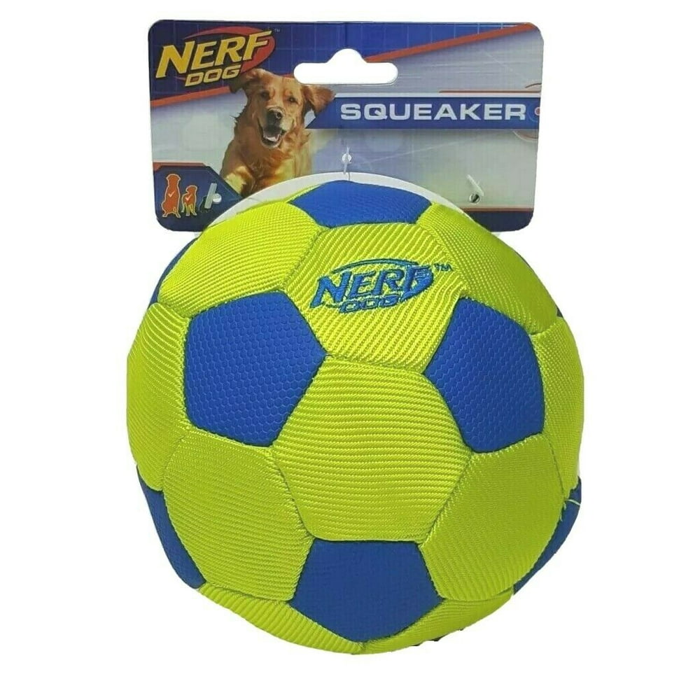 NERF Dog 4.5 inch Squeaker Trackshot Nylon Soccer Ball Dog Toy