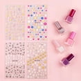 thumbnail image 2 of Adhesivos para uñas Haiidoak con estampado floral en 5D, 4 hojas, 2 of 6