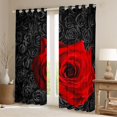 thumbnail image 2 of Homewish Red Rose Blackout Curtains Set of 2 (52x84 Each),Happy Velantine'S Day Window Curtains,Rustic Flower Curtains and Drapes For Girls,Luxury Bedroom Decor, 2 of 6