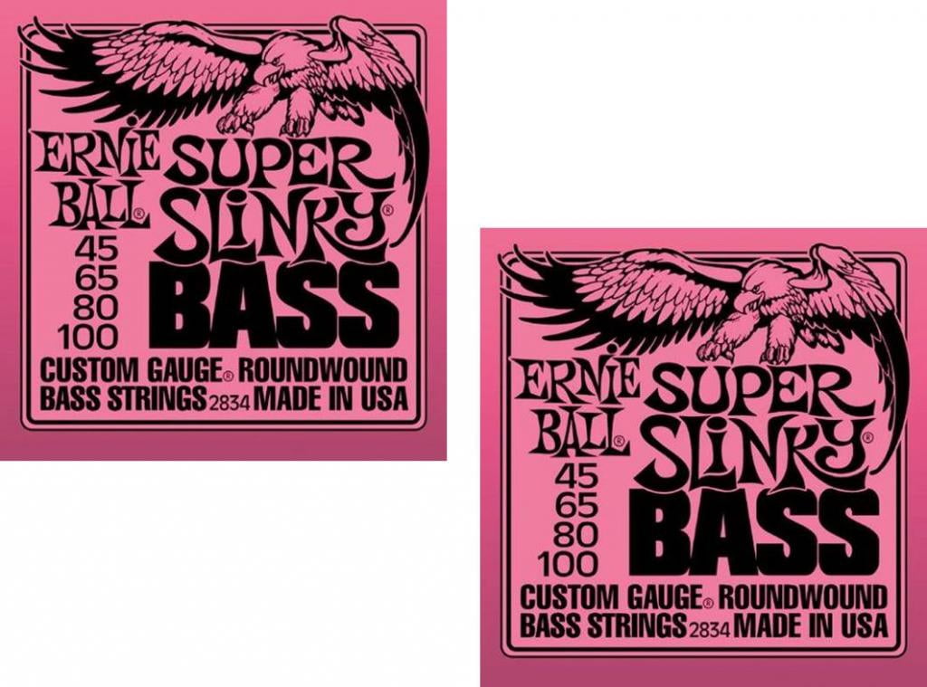 Ernie Ball Nickel Round Wound Bass Guitar, 2 Count