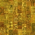 thumbnail image 1 of Ahgly Company Machine Washable Indoor Square Abstract Yellow Contemporary Area Rugs, 4' Square, 1 of 4
