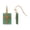 Green, variant on Rectangular Gemstone Marcasite Stone Cross Drop Earrings