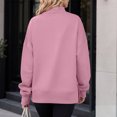 thumbnail image 4 of Quarter Zip Pullover Women Long Sleeve V Neck Tops Fashion Loose Sweatshirt, 4 of 6
