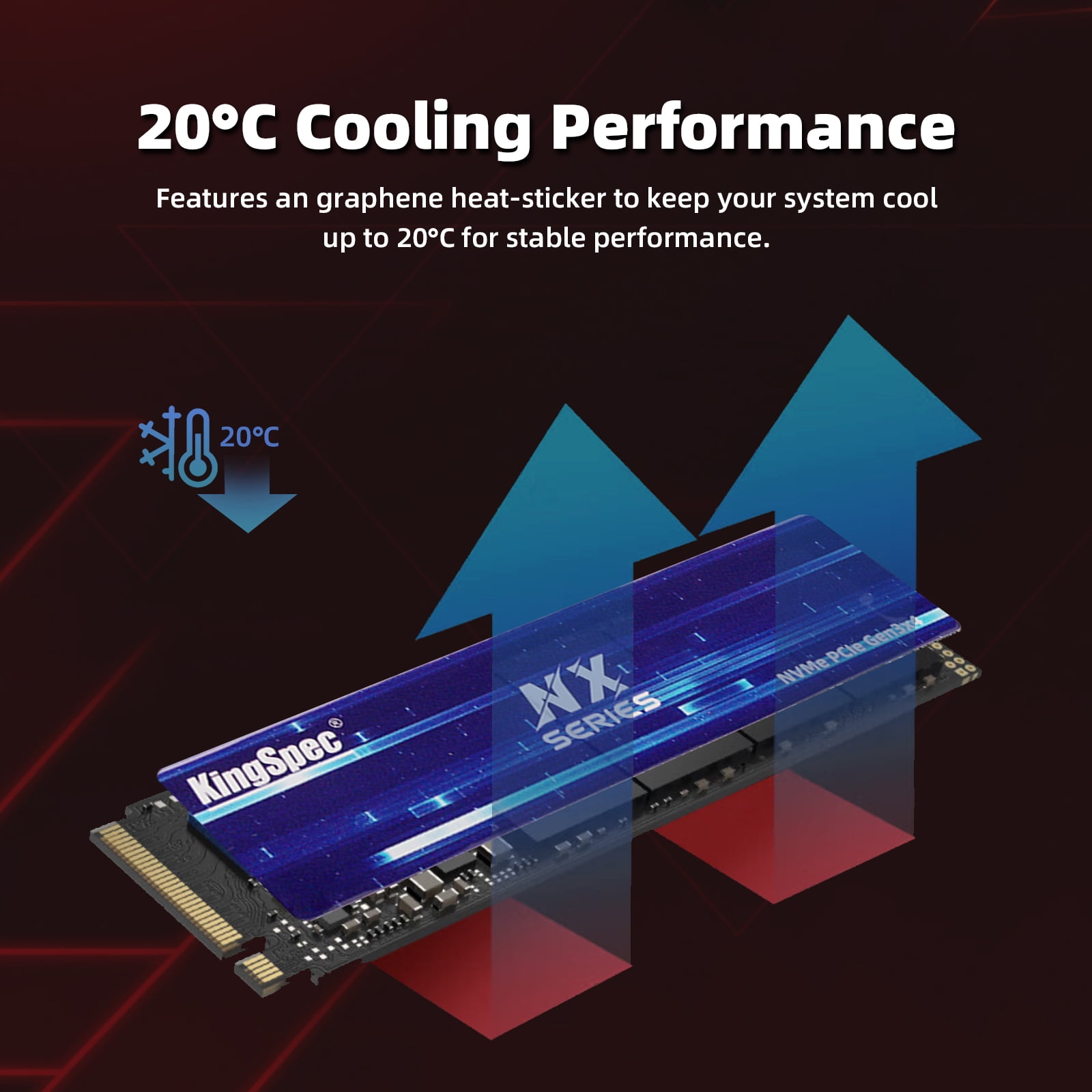 KingSpec NVMe SSD 1TB M.2 2280 PCIe Gen3x4, Up to 3500MB/s, 3D