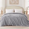 thumbnail image 3 of Exclusivo Mezcla Waffle Textured Soft Fleece Blanket, Queen Size Bed Blanket, Cozy Warm and Lightweight (Light Grey, 90"x90"), 3 of 10