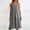 *Dark Gray, variant on ClodeEU Women's Summer Linen Cotton Solid Color Spaghetti Strap Ruched Midi Dress,Loose Fit Casual Flowy Sundress Beige,Women's Plus L