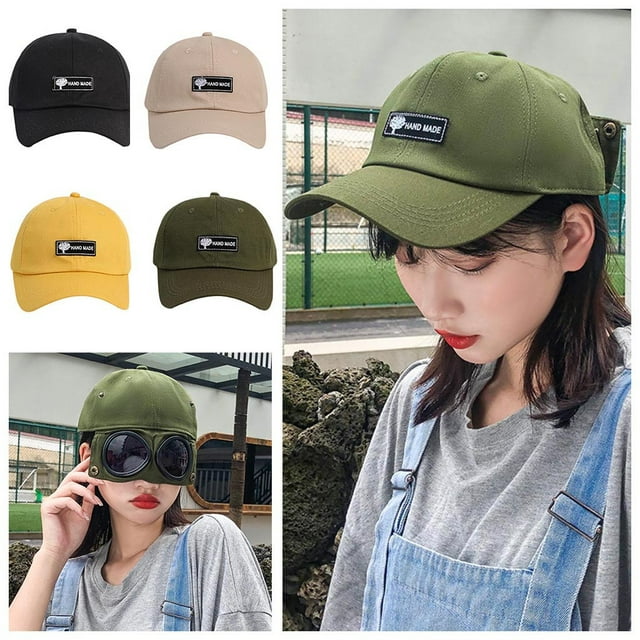 Máscara de Béisbol Hip Hop, Gorra 2 En 1 para Exteriores con Gafas de Sol Integradas, Gorra de Algodón Transpirable, Opciones Multicolor, Protección Uv, Ideal para Correr, Ciclismo, Playa, Circunfere
