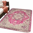 thumbnail image 2 of Large Area Rug 63"x78.7",Boho Pink Absorbent Non Slip Indoor Outdoor Carpet,Middle Century Boho Geometric Abstract Southwestern Low Profile Floor Rug Doormat for Living Room Dining Room Bedroom, 2 of 9