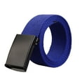 thumbnail image 2 of Blue Men's Ratchet Belt Canvas,Plastic Casual Web Click Belt with Slide Buckle for Jeans, No Holes Adjustable Trim to Fit One Size, 2 of 2