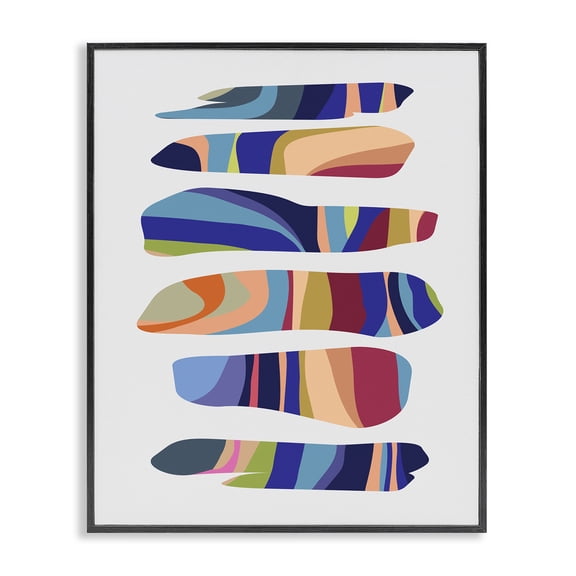 Stupell Industries Mid-Century Varied Contemporary Shapes Black Framed Giclee Art, 11 x 14, by Angel Estevez