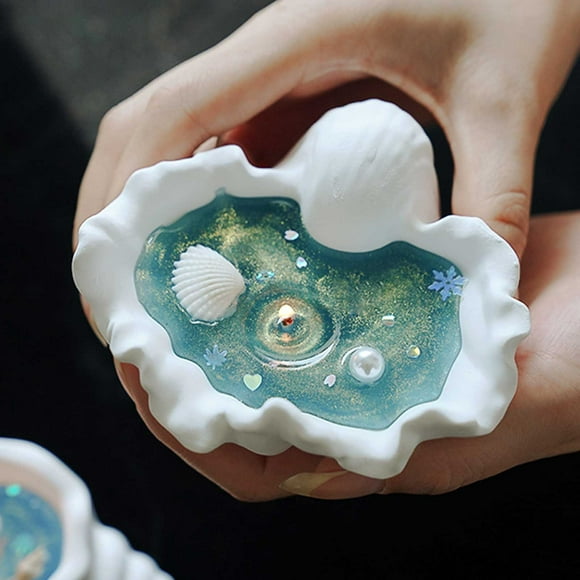 Xihbxyly Vela de Cera de Soja En Forma de Caracol, Diseño de Aromaterapia Azul y Verde, Aroma Natural a Aceite Esencial, Decoración de Escritorio Inspirada En La Brisa Marina, Regalo para Relajarse E