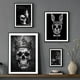 thumbnail image 3 of Dark Academia Art Skull Poster Prints para sala de estar, decoración del hogar, gótico Horror, blanco y negro, Cranium Canvas Painting Wall Art, 3 of 4