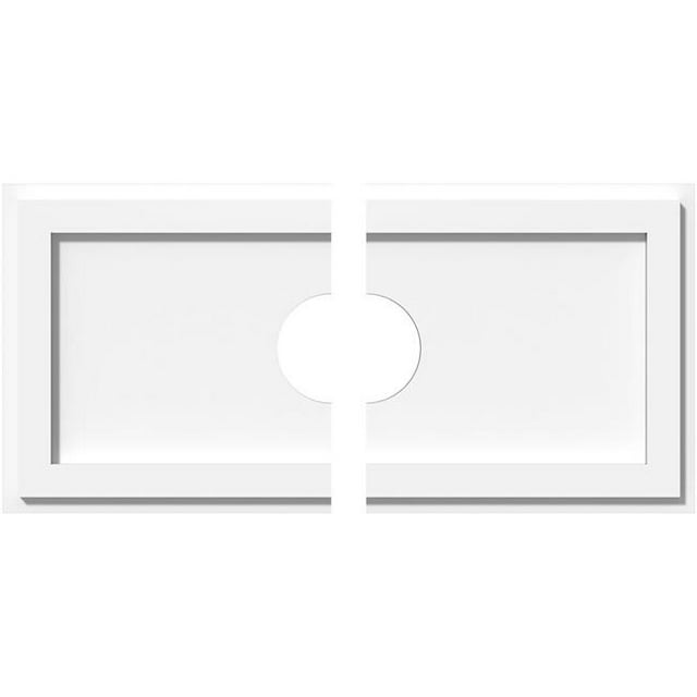 Ekena Millwork CMP24X12RE2-04000 4 in. ID x 8.25 in. Rectangle Architectural Grade Médaillon de Plafond Contemporain PVC - 2 Pièces