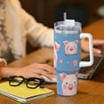 thumbnail image 6 of Pofeuu Cute Pig Flowers Print 40oz Ice Bully With Handle And Straw Stainless Steel Vacuum Insulated Cup And 2 In 1 Straw Lid, 6 of 8