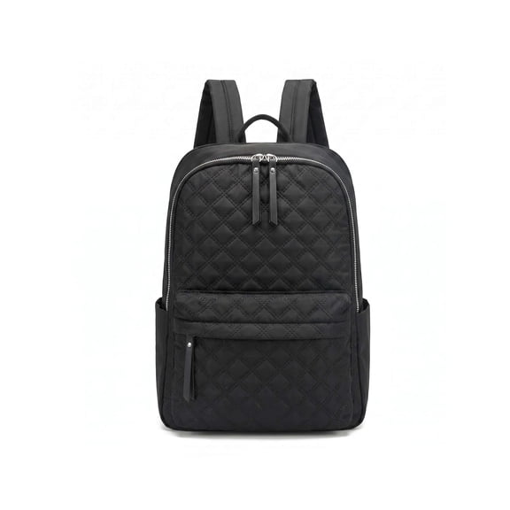 Spencer Travel Backpack for Womens, Nylon Backpack Shoulder Bag, Ladies Lightweight Casual Daypack 15.6 Inch Laptop Backpack, Black