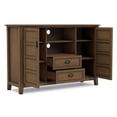 thumbnail image 3 of Simpli Home Burlington 54 inch Wide Solid Wood Tall TV Stand in Rustic Natural Aged Brown For TVs up to 60 inches, 3 of 9