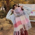 thumbnail image 4 of Chunky Winter Scarfs for Women Cold Weather Warm Knit Thick Plaid Scarf Long Large Oversized Checked Scarves, 4 of 7