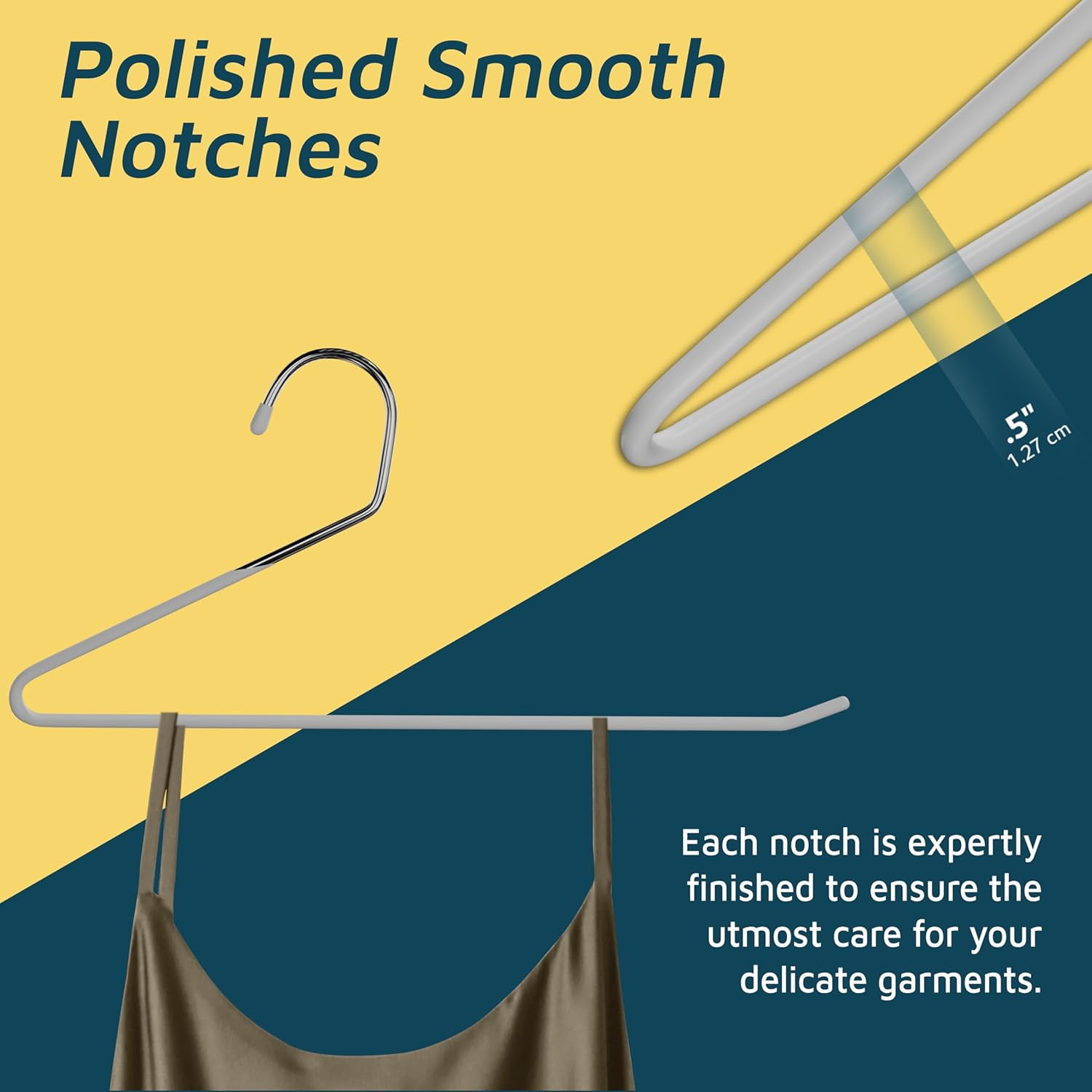 Metal Pants Hanger Set - 30 Pieces Elegant Non-Slip Closet Space Saving Hanger Set for Pants, Trouser, Blankets, and Jeans with Open Ended Sleek Design - White