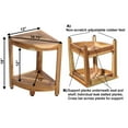 thumbnail image 2 of EcoDecors SnazzyCorner Teak Corner Shower Bench with Shelf, EarthyTeak, 2 of 10