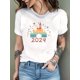 thumbnail image 1 of Women's Casual Sporty T-Shirt with Castle Cake Print - Round Neck, Machine Washable, 1 of 6