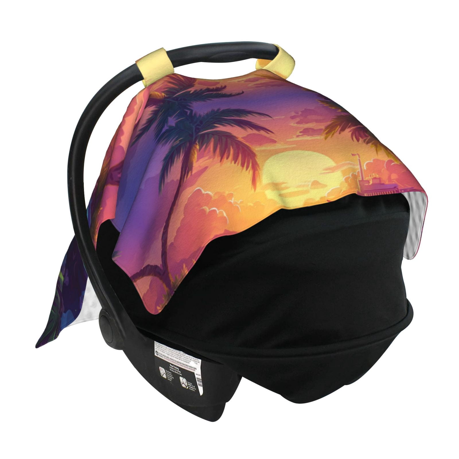 Car Seat Cover Baby - Hawaiian Island Dolphin Breathable Infant Car Seat Cover for Baby Carseat, Lightweight Comfort Baby Essentials Must Haves Newborn Stuff for Girl Boy