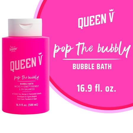QUEEN V® Pop the Bubbly - Bubble Bath 6/16.9 oz, pH Balanced, Microbiome friendly, free from Parabens, for a relaxing soak in the tub.
