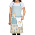 thumbnail image 3 of Mainstays Chef Kitchen Apron, 28" x 32" Cotton Apron with Pocket, Blue Herbs, 3 of 7