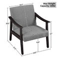thumbnail image 3 of Yaheetech 2pcs Modern Fabric Accent Armchair with Rubber Wood Legs, Dark Gray, 3 of 7