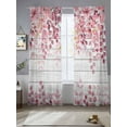 thumbnail image 2 of Pink Eucalyptus Sheer Curtains for Living Room Bedroom, Leaves Abstract Branch Retro Wood Grain Light Filtering Sheer Curtains, Rod Pocket Voile Window Drapes, 2 Panels Set 52"x 96", 2 of 7