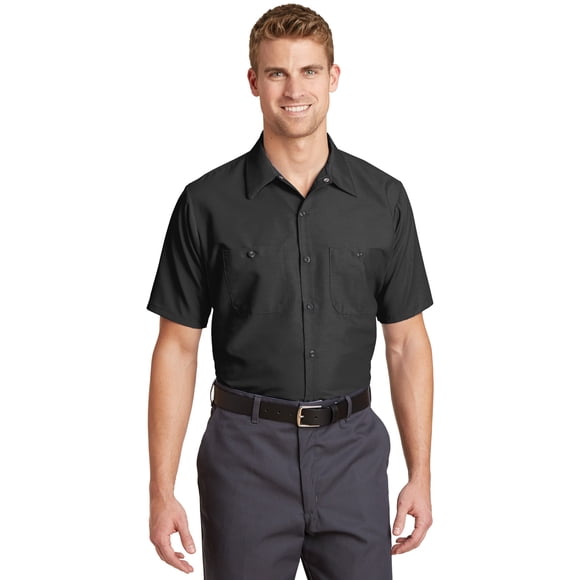 Camisa de trabajo industrial de manga corta y talla larga Red Kap®. SP24LARGO gorra roja SP24LONG