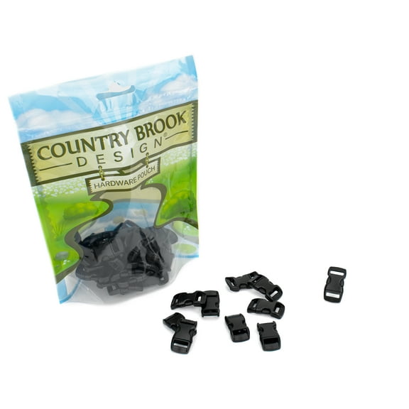 50 - Country Brook Design® 3/8 inch Black Contoured Side Release Plastic Buckle