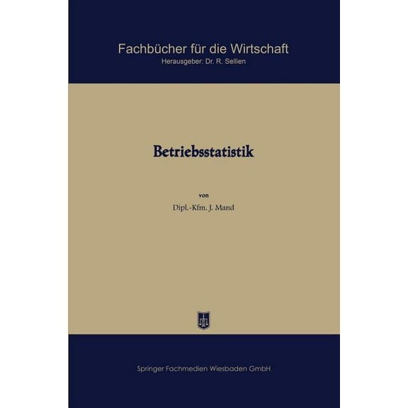 Fachbücher Für Die Wirtschaft Betriebsstatistik, (Paperback)