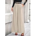 thumbnail image 3 of Pantalones Palazzo de Pierna Ancha PRETTYGARDEN para Mujer Color Albaricoque Talla XL, 3 of 8