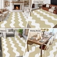 thumbnail image 6 of Light Brown 5x7 Area Rugs for Living Room, Sea Wave Ripple Stripe Non Slip Floor Mat Washable Low-Profile Indoor Carpet for Bedroom, Dining Room, Bathroom, 6 of 9