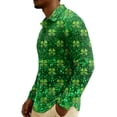 thumbnail image 5 of Men's St. Patrick's Day Shamrock Henley Long Sleeve Pullover Casual Top Shirt, 5 of 6
