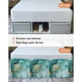 thumbnail image 7 of Turquoise Marble Bed Skirt Modern Art Abstract Gold Texture Ombre Bed Skirts California King Size 16 Inch Drop, Wrap Around Dust Ruffle&nbsp;Bedskirt with Adjustable Elastic Belt for Queen Size Beds, 7 of 7