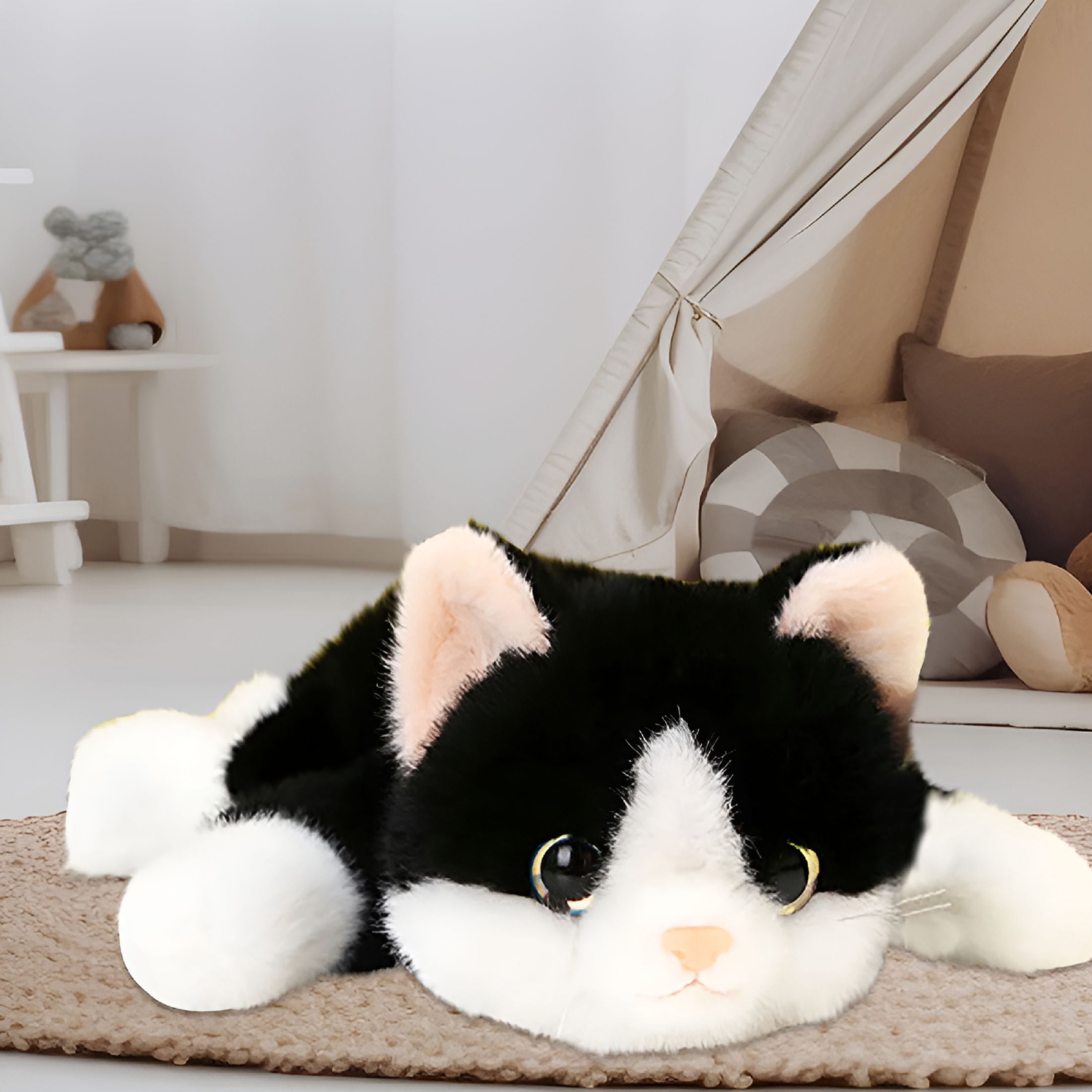 BESTSKY 2026 New Weighted Cat Stuffed Animals 0.6 Lbs Cute Realistic Kitten Plush Toys 11.8 Inch Soft Plushies Gifts for Kids, Cute Kitten Plushies Toy Gifts for Boys and Girls