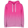 thumbnail image 4 of Fiaer Women's Hoodies Oversized Gradient V Neck Long Sleeve Hooded Sweatshirts Drawstring Loose Fit Trendy Pocket Tops Pink L, 4 of 4