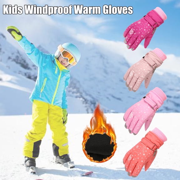 Aihuaihua Children Winter Waterproof Ski Gloves Warm Snow Gloves for Boys Girls 4-9 Years, Windproof Cold Weather Gloves for Kids Outdoor Snow Sports Play