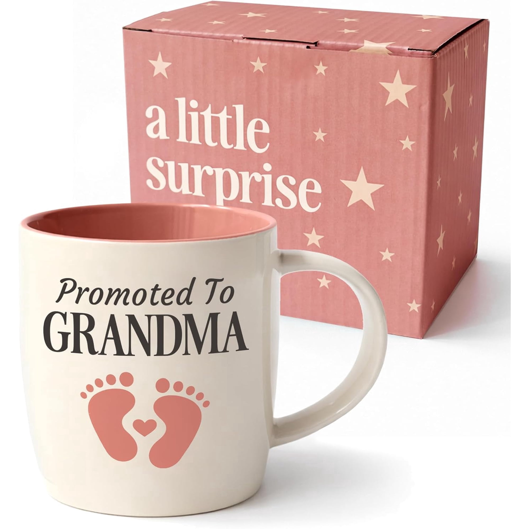 Triple Gifffted Promoted to New Grandma to Be Coffee Mug, First Time Grandparent Pregnancy Announcement Gift Idea, Baby Reveal Surprise, Christmas Day, Est 2026, 13oz Ceramic