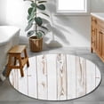 thumbnail image 3 of Round Rugs 4Ft, White Wood Grain Round Area Rug Washable Indoor Throw Carpet, Country Farmhouse Wooden Plank Soft Non Slip Circle Rug for Kitchen Nursery Room Home Decor Aesthetic, 3 of 8