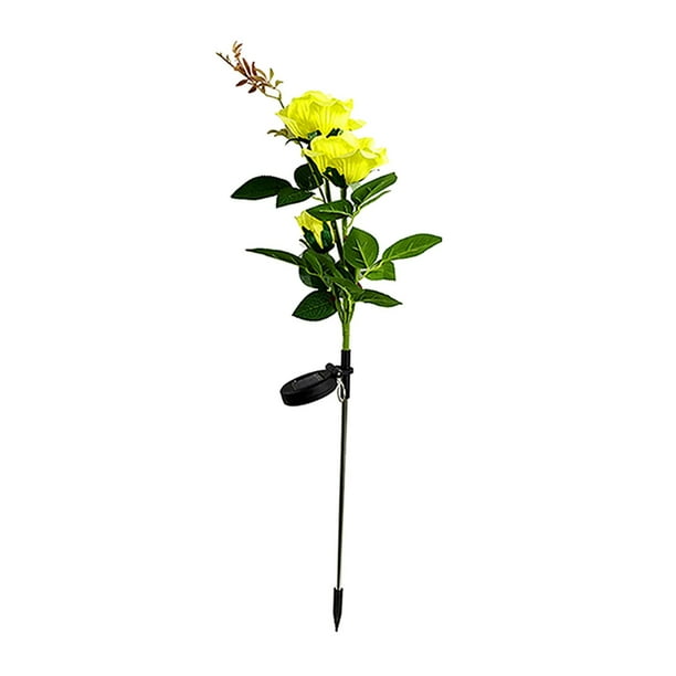 Lámpara de jardín de rosas al aire libre luz Sor rosas luz IP65 impermeable para Patio de jardín, Patio, sendero, Amarillo Baoblaze Luz exterior rosa