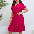 thumbnail image 6 of Nmnitkp Dresses for Women Fashion Style Summer Dress Plus Size Womens V Neck Floral Cocktail Party Midi Dresses with Pocket, 6 of 7