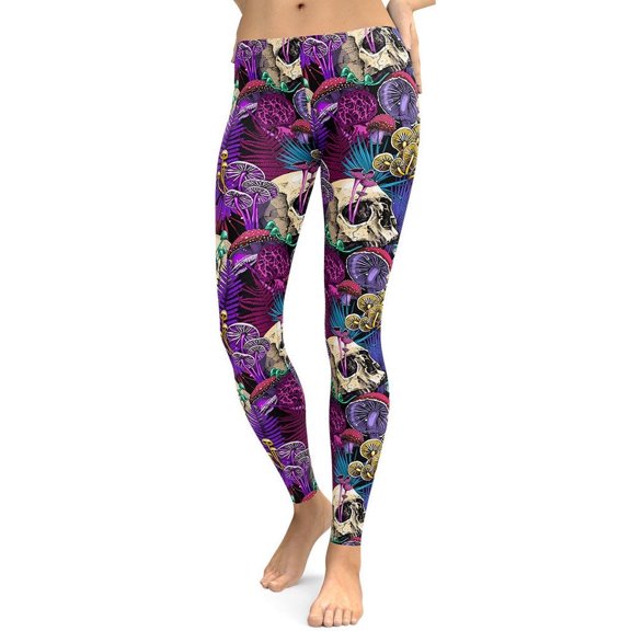 Psychedelic Skulls Leggings Size: XS for Women | FIERCEPULSE