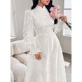 thumbnail image 3 of White Eyelet Lace Maxi Dress With High Neck And Puff Sleeves, 3 of 30