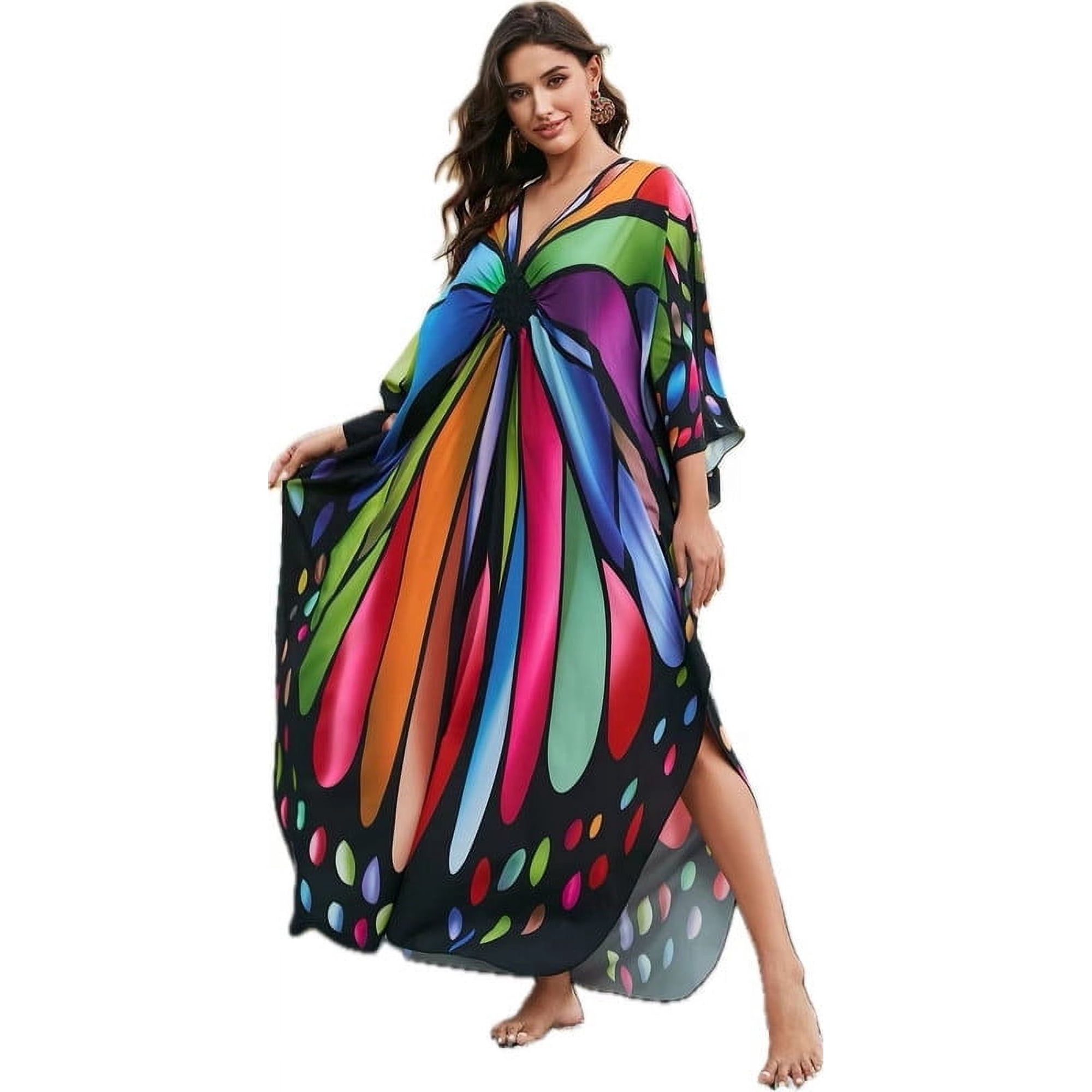 CFCSRP Plus Size Caftans Moo Moo for Women Swimsuit Cover up Summer Beach Kaftan Swimwear Maternity Dress