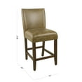 thumbnail image 4 of HomePop 24" luxury faux leather barstool - Distressed Brown Faux Leather, 4 of 8
