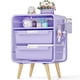 thumbnail image 1 of Mesita de noche SYKIARIOL para niños, color morado, con cajón de almacenamiento, 1 of 7