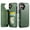 Dark Green, variant on For iPhone 16 Wallet Case with Card Holder, PU Faux Leather Kickstand Card Slots Case, Double Magnetic Clasp and Durable Shockproof Cover